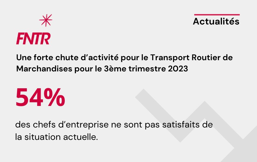 Une forte chute d’activité pour le  Transport Routier de Marchandises