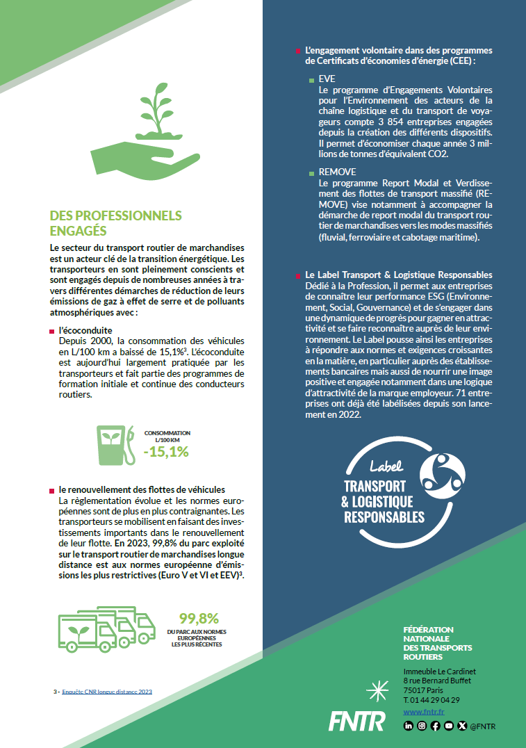 Environnement & santé : chiffres clés 2024 du transport routier de marchandises